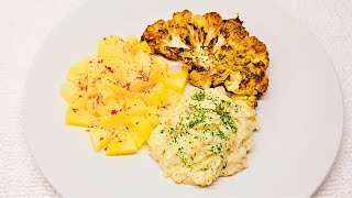 Delicious roasted cauliflower with parsnip cream  Simple and Healthy Recipe [upl. by Proctor]