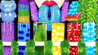 ASMR RAINBOW DRINKS DRINKING SOUNDS 신기한 물 먹방 BOBA BUBBLE TEA SEA GRAPES EDIBLE FROG EGGS JELLY [upl. by Notelrac906]