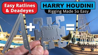 Easy Ratlines for model ship rigging with my Rat Harp and Dead Bug tools for shrouds and deadeyes [upl. by Leffen]