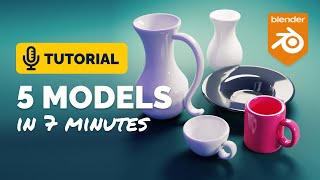 5 Blender Models in 7 Minutes Tutorial  Polygon Runway [upl. by Berkley]