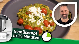 Kichererbsen mit Spinat und Feta Schneller und gesunder Thermomix® Eintopf  Kochrezept [upl. by Ruperto]