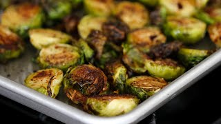 Crispy Charred Roasted Brussel Sprouts With Balsamic Vinegar Recipe [upl. by Aemat245]