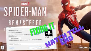 How to fix spiderman remastered something went wrong black screen crash working 100 with proof [upl. by Yelnek249]