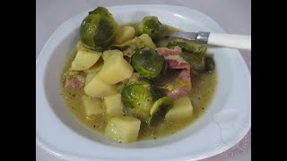 Recette de la soupe de choux de Bruxelles au lard fumé [upl. by Aretak]