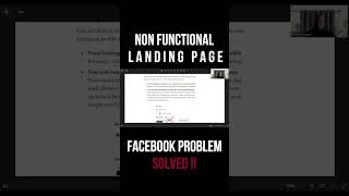 Nonfunctional landing page Facebook problem solved shorts facebookadsrejected facebookads [upl. by Soisinoid]