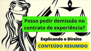 Rescisão de contrato na Experiência tem AVISO PREVIO [upl. by Auos]