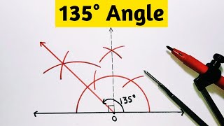 135 degree angle with compass  135° angle [upl. by Lindblad]