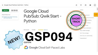 Google Cloud PubSub Qwik Start  Python GSP094  qwiklabs [upl. by Leslee]