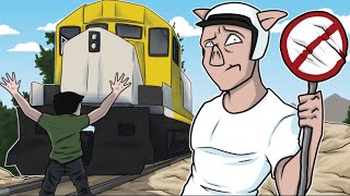 GTA 5 STOPPING THE TRAIN Funny Moments [upl. by Sanborne674]