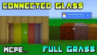 Connected GlassFull Grass Block Texture Pack For Mcpe 120  Connected Glass Mod Minecraft Pe [upl. by Fenton]