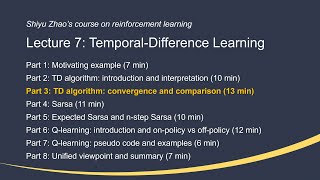 L7 TemporalDifference Learning P3TD algorithm convergence —Mathematical Foundations of RL [upl. by Kordula]