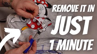 HOW TO REMOVE PRINTING FROM ANY PRINTED t shirt hoodies bags in just 1 minute with the iron [upl. by Olnee]