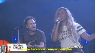 Eddie Vedder feat Beyoncé  Redemption Song Global Citizen Festival 2015 [upl. by Digirb]