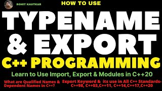 Use of typename amp export in C Templates Why typename amp export Keywords need  C Programming [upl. by Wallraff]