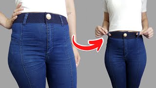 Sewing trick to increase the waist of jeans using a simple method [upl. by Einnel758]