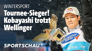 Vierschanzentournee Kobayashi Gesamtsieger vor Wellinger l Sportschau [upl. by Brasca]