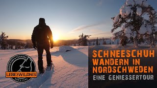 SCHNEESCHUHWANDERN in der Stille  Genießertour in NORDSCHWEDEN⎥Winter in Lappland Landschaft [upl. by Asiret]