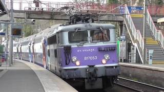 BB17000 et VB2N  Départ de la gare de Triel sur Seine sur la ligne J du Transilien [upl. by Wende]