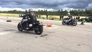 Yamaha V Max vs CBR1000RR drag [upl. by Kirt]