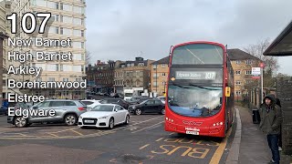 【Full Journey】 London Bus Metroline route 107 towards Edgware Station [upl. by Adnahsar417]