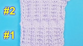 Popular Rib Stitch Pattern  Two Options Tutorial  Knitting For Beginners [upl. by Rubetta761]