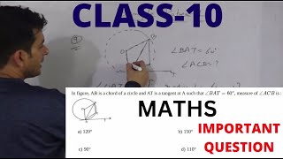 In adjoining fig AB is a chord of a circle and AT is the tangent at A such that ∠BAT60o∠ACB [upl. by Stilwell]