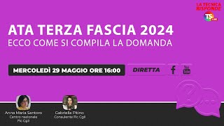 Ata terza fascia 2024 tutorial sulla compilazione della domanda [upl. by Ecarg]