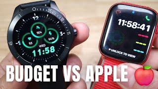 THE BEST BUDGET SMART WATCH ON AMAZON 2024 YOEVER ID 18 VS APPLE WATCH REVIEW [upl. by Oecam]