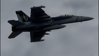 US Navy Boeing EA18G Growler 166896 “Star Warriors” Departing Seattle Boeing Field [upl. by Vada]