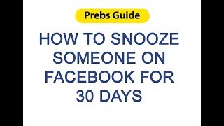 How to Snooze Someone on Facebook for 30 days [upl. by Rebor91]