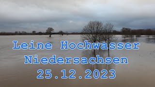 Hochwasser Niedersachsen Leine 25122023 ► Nordstemmen Schloss Marienburg [upl. by Aitnom]