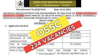 OSSC Vital Statistics Assistant Job [upl. by Aihseit]