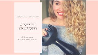 Simple diffusing techniques tutorial for naturally wavy  cury hair [upl. by Dlaner]