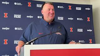 Oregon week Illini coach Bret Bielema press conference [upl. by Pacian]