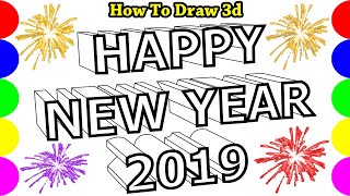 Picture Happy New Year Drawing Pictures  Easy Images Photo Art  Jolly Toy [upl. by Ehcor]