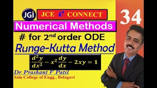 R K method for 2nd order ODE  yquotx2y2xy1  Numerical Methods  18mat31  Dr Prashant Patil [upl. by Noira]