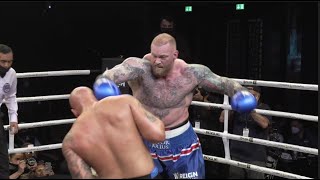 THE MOUNTAIN THOR BJORNSSON v SIMON VALLILY  WORLDS STRONGEST MAN TAKES ON PROBOXER FULL FIGHT [upl. by Schick803]