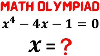 Learn how to solve Quartic equation x44x10 fast  Olympiad Mathematics  Math Olympiad Training [upl. by Reilly737]