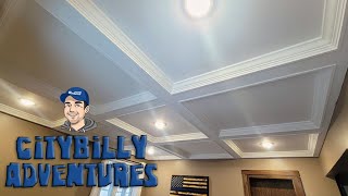 DIY Coffered Ceiling For Our Home Office [upl. by Zedecrem]