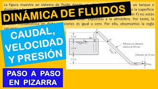 Ecuación de Bernoulli  Calculando el caudal o flujo volumétrico y presiones manométricas [upl. by Short]