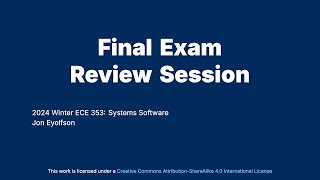 quotFinal Exam Review Sessionquot Operating Systems Course at University of Toronto [upl. by Konstantine]