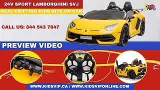 Lamborghini SVJ 24V Drifting Performance Kids Ride on Car [upl. by Fish]