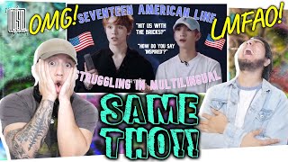 Vernon and Joshua struggling in multilingual SEVENTEEN  REACTION [upl. by Arrej]