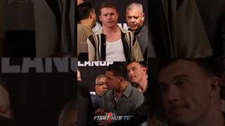 Canelo STEPS to Edgar Berlanga in Face Off at Press Conference [upl. by Finnigan]