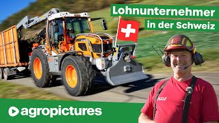 Lohnunternehmer Doku NAF GmbH in der Schweiz  Baumfällung mit Pfanzelt Pm Trac 3830 und Fällkran [upl. by Caesaria]