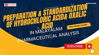 preparationamp standardization of hydrochloric acid ampoxalic acid in malayalam pharmaceutical analysis [upl. by Ardussi]