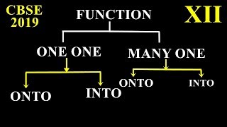 TYPES OF FUNCTIONS ONE ONE MANY ONE ONTO INTO FUNCTIONS Class 12 Maths 2019 Q5 [upl. by Durant]