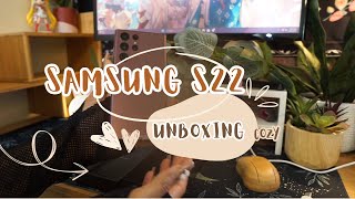 Cozy unboxing Samsung S22 Ultra burgundy [upl. by Euqinay]