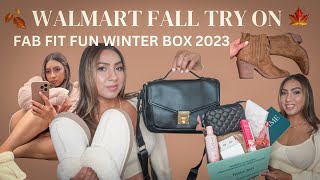 CURVY WALMART TRY ON HAUL  AFFORDABLE FALL HAUL  FAB FIT FUN WINTER 2023 BOX  ARAPANA SADEO [upl. by Parnell]