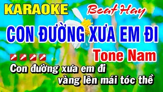 Karaoke Con Đường Xưa Em Đi Beat Hay Nhạc Sống Tone Nam Mới  Hoài Phong Organ [upl. by Aizat]